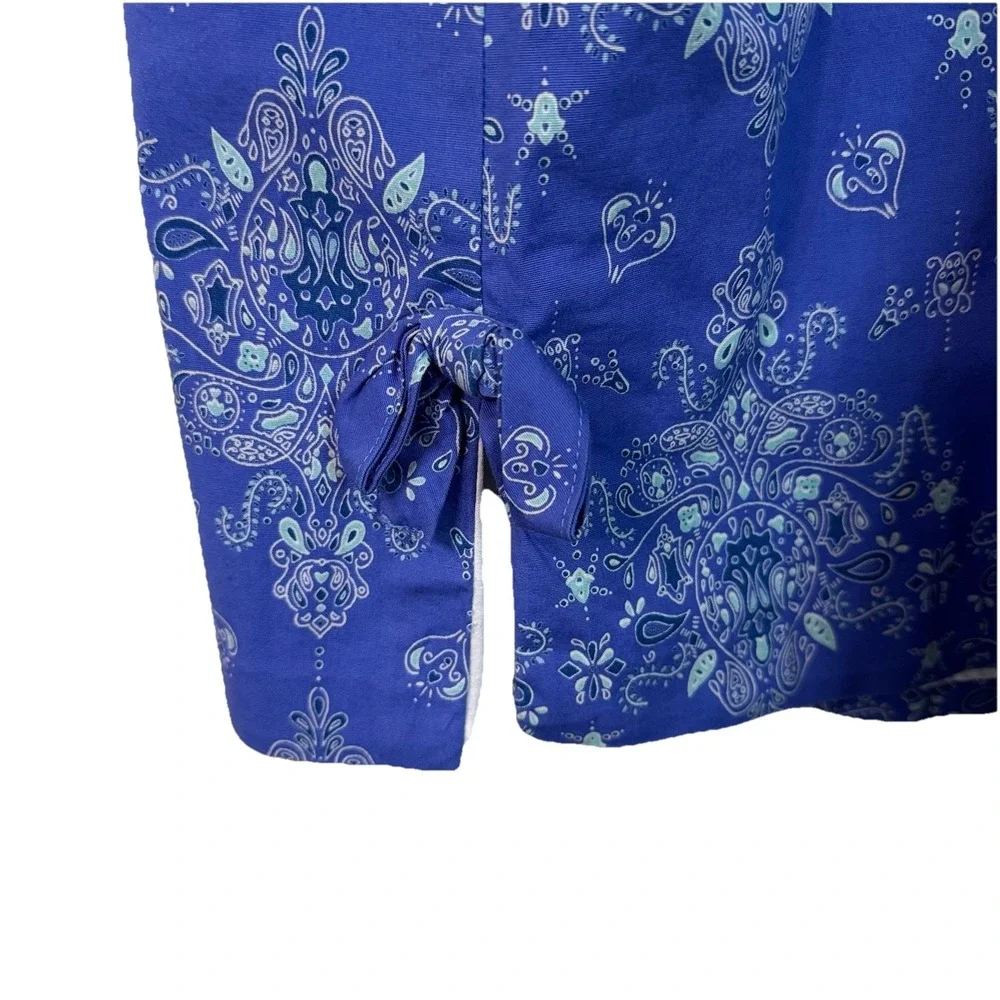 Vintage Kelly Kids Women Paisley Dress 14 Blue Beachy Bohemian Nautical Coastal‎